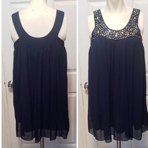 Tramp Mesh mini Blue SEQUIN dress